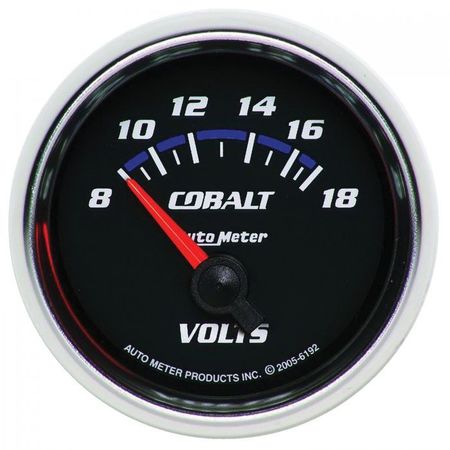 AUTO METER 2-1/16IN VOLTMETER, 8-18V SSE, COBALT 6192